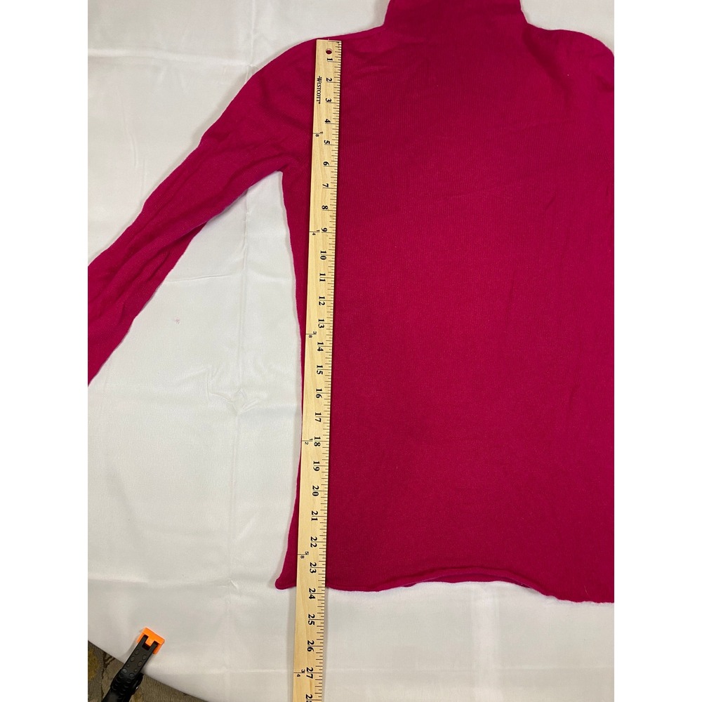 MANTO Fuchsia Cashmere Turtleneck Sweater Long Sleeve Made in Italy Women's S - Picture 7 of 11